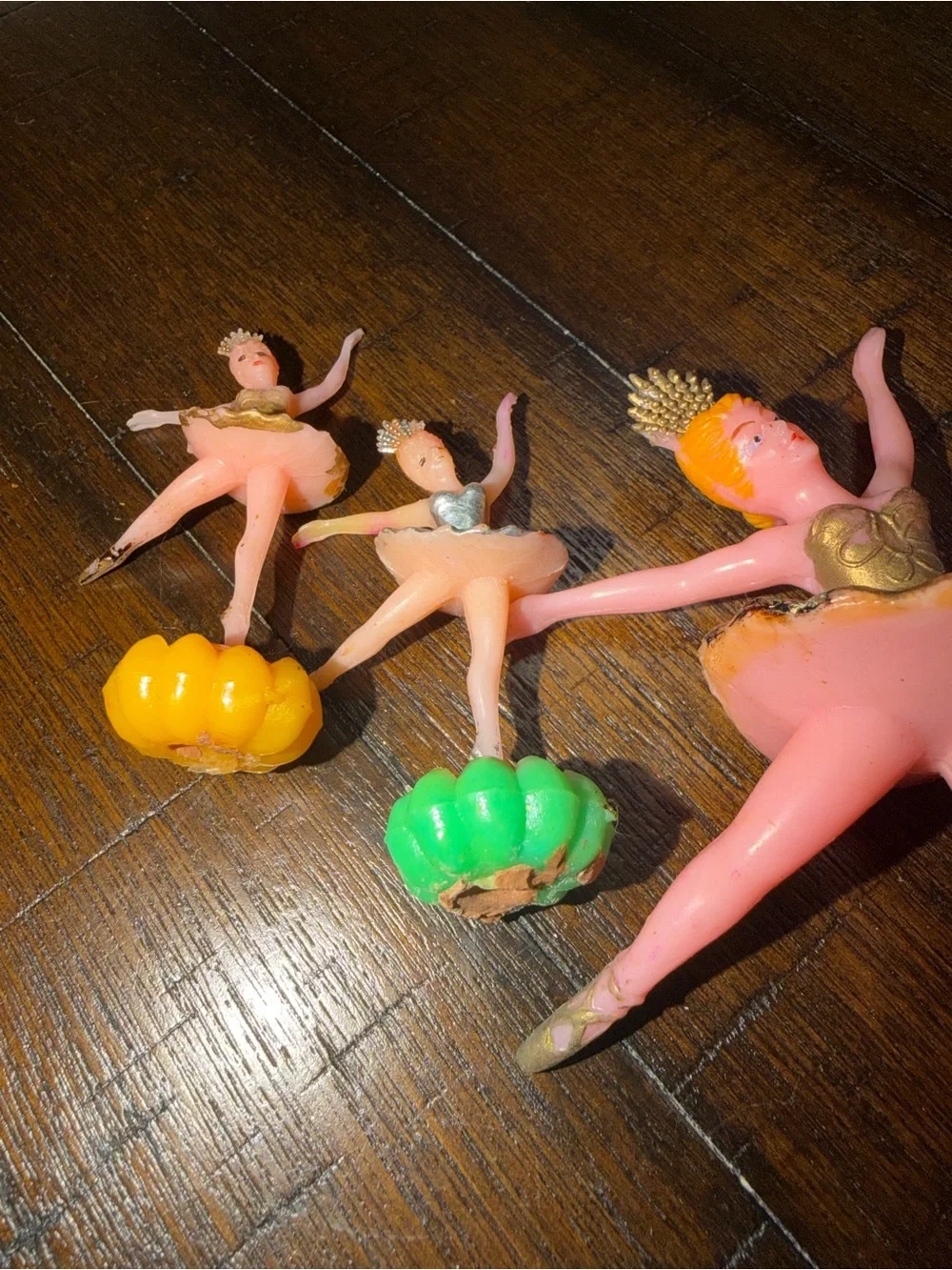 Ballerina Cake Topper Vintage Plastic Ballet Dancers Vintage Set of 3
